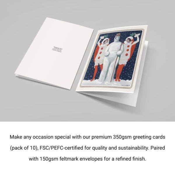 William Ely Hill Vintage Postcards – Blank Postcards, Pierrot Snowman Artist Card, Unique Vintage Art Stationery