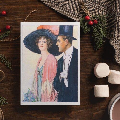 William Ely Hill Vintage Postcards – Blank Postcards, Elegant Couple Artist Card, Unique Vintage Art Stationery