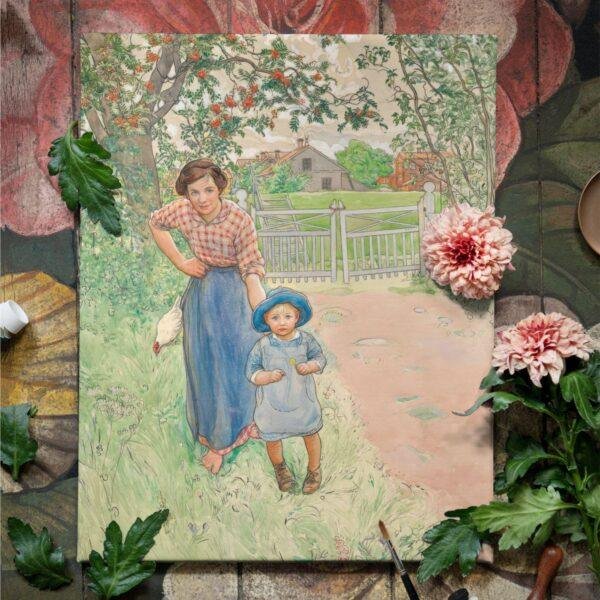 Carl Larsson Vintage Postcards – Blank Postcards, Mother and Child in the Garden, Artist Card, Custom Postcard