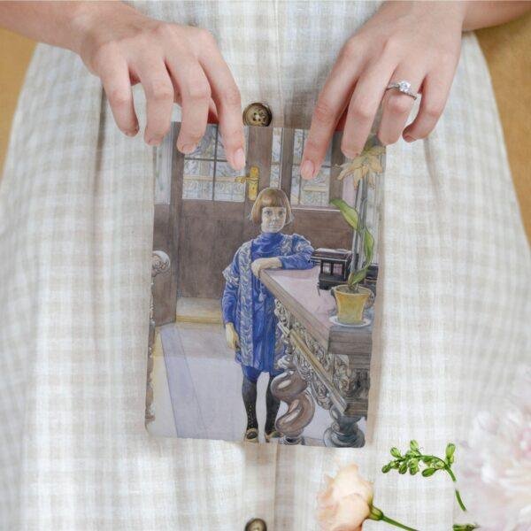 Carl Larsson Vintage Postcards – Blank Postcards, Boy in Blue by the Door, Artist Card, Custom Postcard
