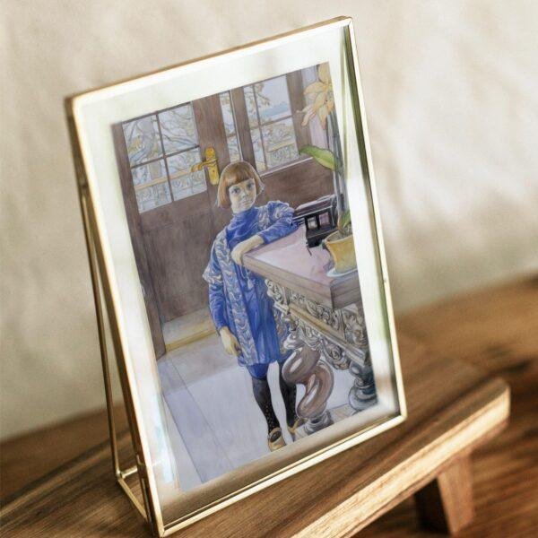 Carl Larsson Vintage Postcards – Blank Postcards, Boy in Blue by the Door, Artist Card, Custom Postcard