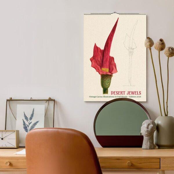 Botanical Calendar – Cactus Gallery Art, Cacti Illustration, Plant Artwork, Semi-Glossy Paper