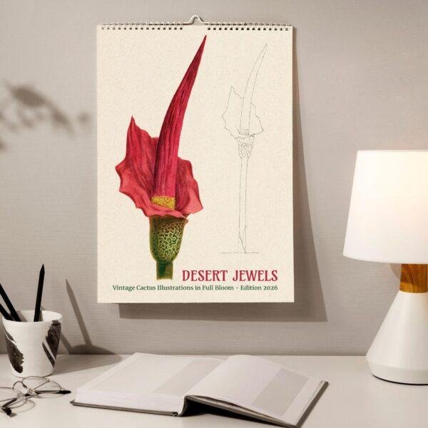 Botanical Calendar – Cactus Gallery Art, Cacti Illustration, Plant Artwork, Semi-Glossy Paper
