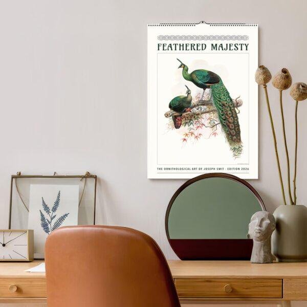 Natural History Wall Calendar – Dutch Artist, Joseph Smit, Victorian Bird Art, Semi-Glossy Paper