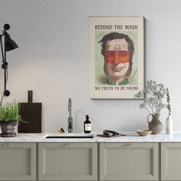 Phrenology Caricature Art Print: Vintage Satirical Decor
