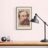 Satirical Artwork, Dark Academia Art: “Big Beard Energy – Questionable Decisions” – Phrenology Head Print