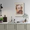 Satirical Artwork, Dark Academia Art: “Big Beard Energy – Questionable Decisions” – Phrenology Head Print