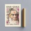 Satirical Artwork, Dark Academia Art: “Hair Goals – Life Goals Pending” – Phrenology Head Print