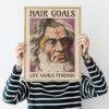 Satirical Artwork, Dark Academia Art: “Hair Goals – Life Goals Pending” – Phrenology Head Print