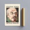 Satirical Artwork, Dark Academia Art: “Strategic Genius – Tactical Disaster” – Phrenology Head Print