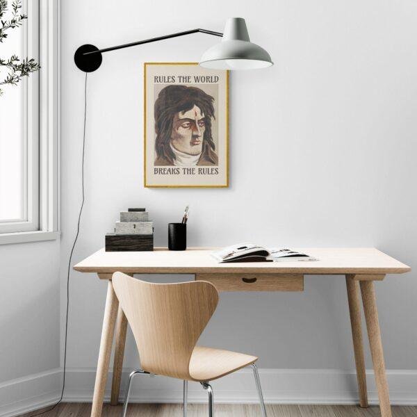 Satirical Artwork, Dark Academia Art: “Rules the World – Breaks the Rules” – Phrenology Head Print