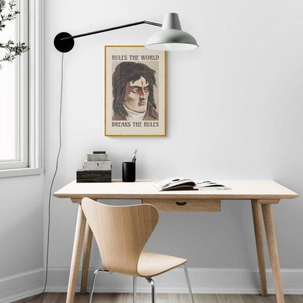 Satirical Artwork, Dark Academia Art: “Rules the World – Breaks the Rules” – Phrenology Head Print