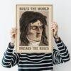 Satirical Artwork, Dark Academia Art: “Rules the World – Breaks the Rules” – Phrenology Head Print