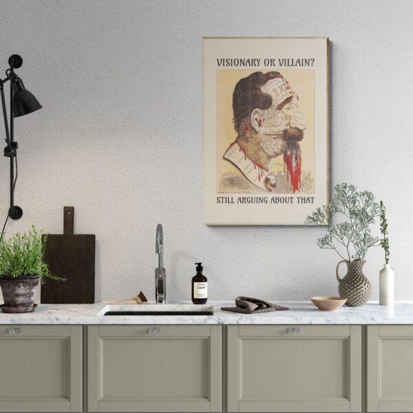 Vintage Phrenology Satire Poster - Political Caricature by Belloguet