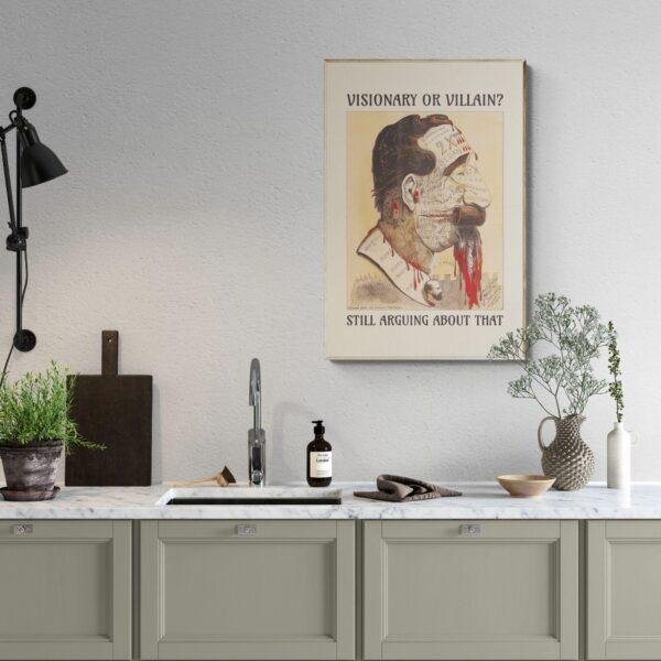 Vintage Phrenology Satire Poster - Political Caricature by Belloguet