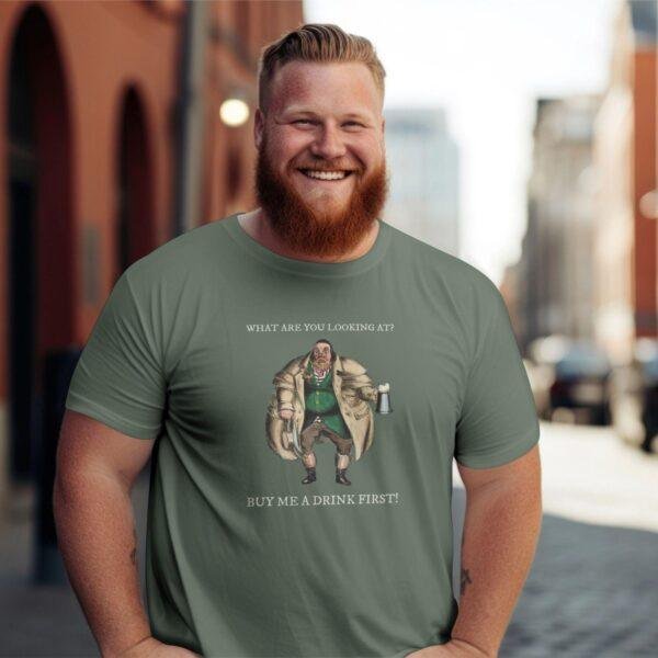 William Heath Witty Bar Scene T-Shirt – Fun Gifts for Guys, Political Cartoon Art, Vintage Satire Tee