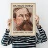 Satirical Artwork, Dark Academia Art: “Big Beard Energy – Questionable Decisions” – Phrenology Head Print