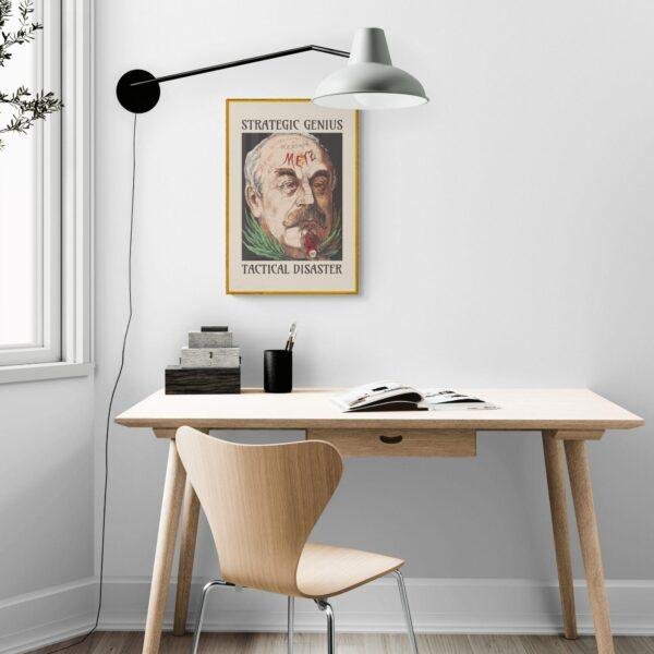 Satirical Artwork, Dark Academia Art: “Strategic Genius – Tactical Disaster” – Phrenology Head Print
