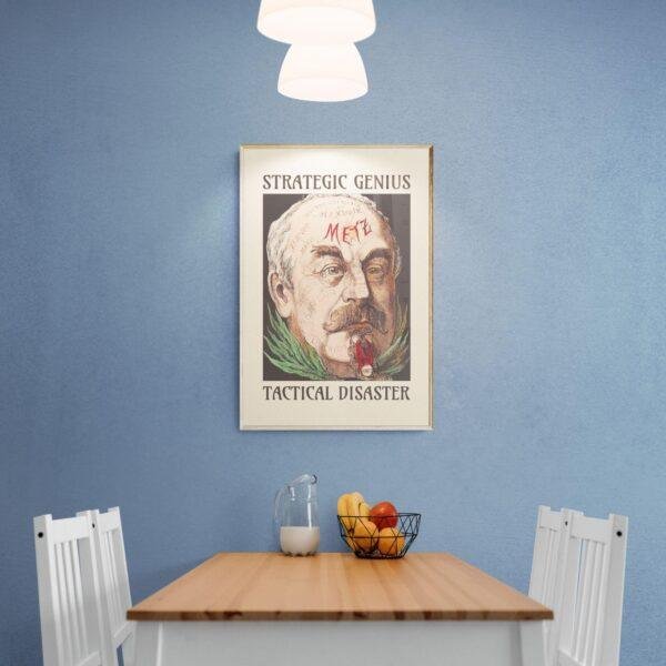 Satirical Artwork, Dark Academia Art: “Strategic Genius – Tactical Disaster” – Phrenology Head Print