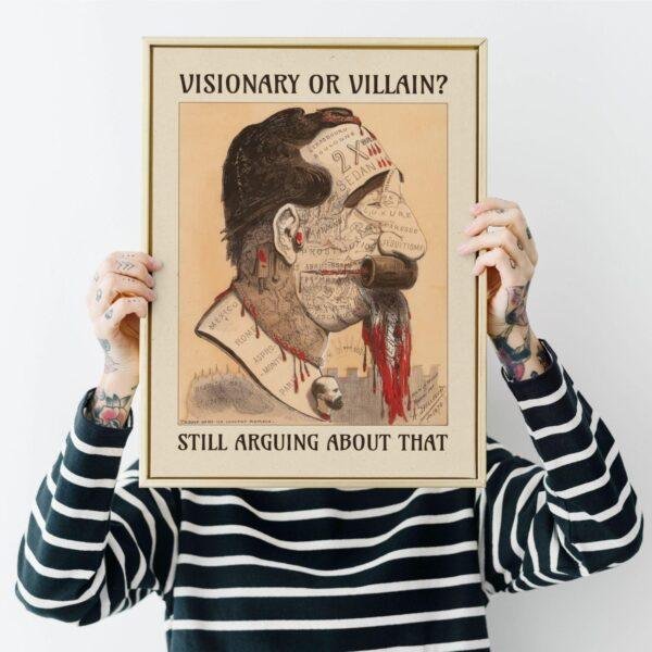 Vintage Phrenology Satire Poster - Political Caricature by Belloguet