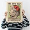 Satirical Artwork, Dark Academia Art: “The Hat’s Holy – But the Thoughts Aren’t” – Phrenology Head Print