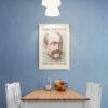 Satirical Artwork, Dark Academia Art: “World Domination – Starts with a Mustache” – Phrenology Head Print