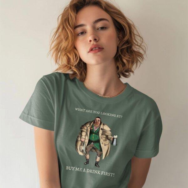 William Heath Witty Bar Scene T-Shirt – Fun Gifts for Guys, Political Cartoon Art, Vintage Satire Tee