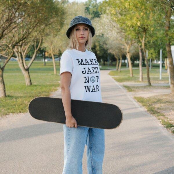 Make Jazz Not War Jazz T-Shirt - Peace Shirt, Stop the War, Unique Music Related Gifts
