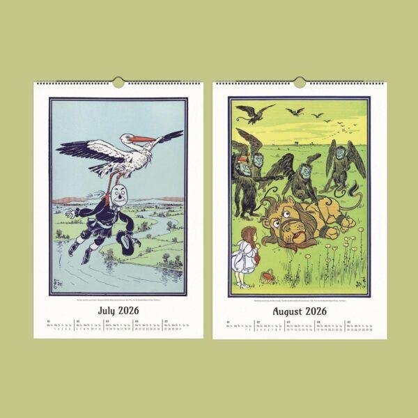 Wizard of Oz Wall Calendar – American Artist, Classic Literature, Book Lover Gift, Semi-Glossy Paper