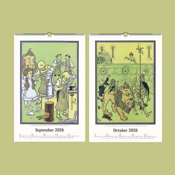 Wizard of Oz Wall Calendar – American Artist, Classic Literature, Book Lover Gift, Semi-Glossy Paper