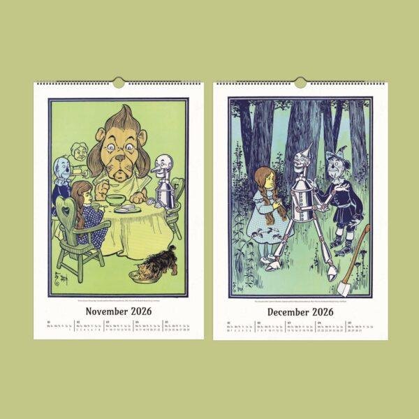Wizard of Oz Wall Calendar – American Artist, Classic Literature, Book Lover Gift, Semi-Glossy Paper