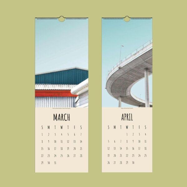 Modern Architecture Wall Calendar – Urban Photography, Industrial Style, Architect Gift, Slimeline