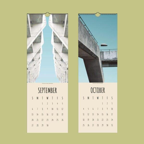 Modern Architecture Wall Calendar – Urban Photography, Industrial Style, Architect Gift, Slimeline