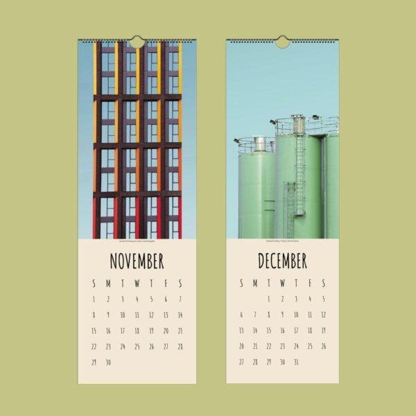 Modern Architecture Wall Calendar – Urban Photography, Industrial Style, Architect Gift, Slimeline