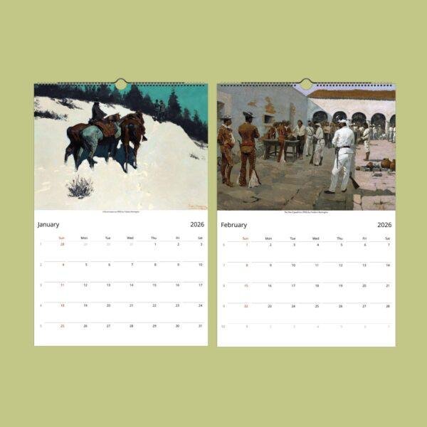 Frederic Remington Wall Calendar – Native American Art, Semi-Glossy Paper