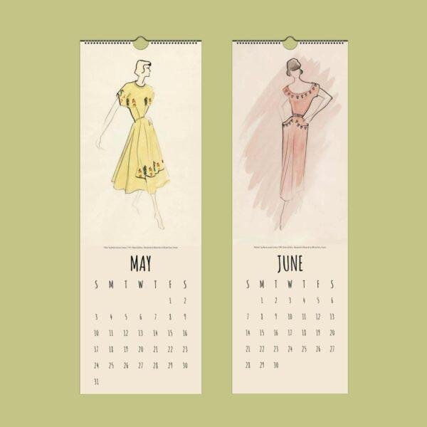 Parisian Elegance Wall Calendar – Marie-Louise Carven Fashion Art, Stylish Calendar Gift for Fashion Lovers, Women's Clothing Illustration