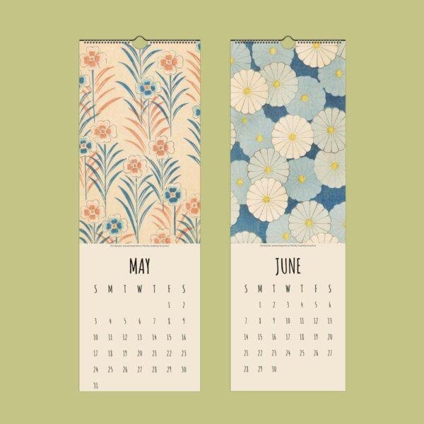Furuya Korin Wall Calendar – Japanese Artist, Woodblock Print, Meiji Period, Semi-Glossy Paper
