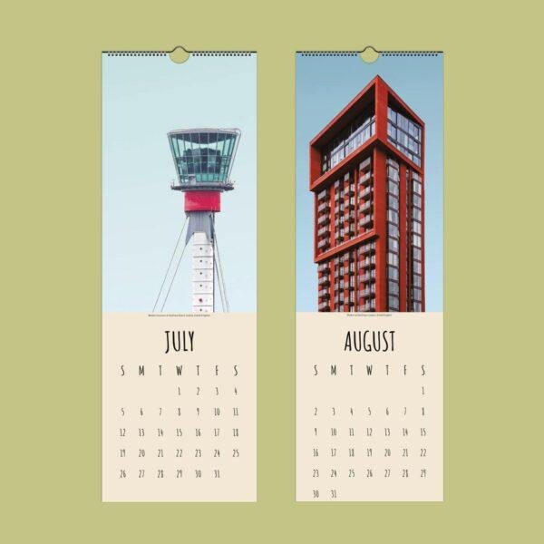 Modern Architecture Wall Calendar – Urban Photography, Industrial Style, Architect Gift, Slimeline