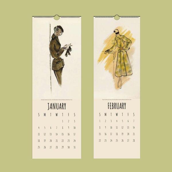 Parisian Elegance Wall Calendar – Marie-Louise Carven Fashion Art, Stylish Calendar Gift for Fashion Lovers, Women's Clothing Illustration