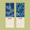 Blue Cyanotype Fern Wall Calendar Slimline – Botanical Art Print by Ella Hurd