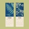 Blue Cyanotype Fern Wall Calendar Slimline – Botanical Art Print by Ella Hurd