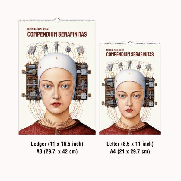 Surrealist Wall Calendar - Dali-Inspired Monthly Planner, Semi-glossy silk paper