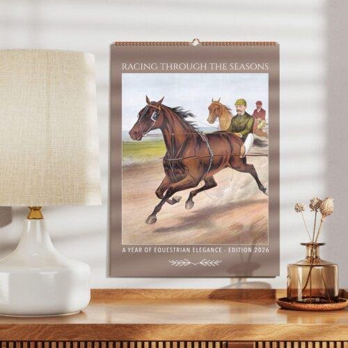 John Cameron Wall Calendar - Horse Racing Art, Equestrian Elegance, Semi-Glossy Paper
