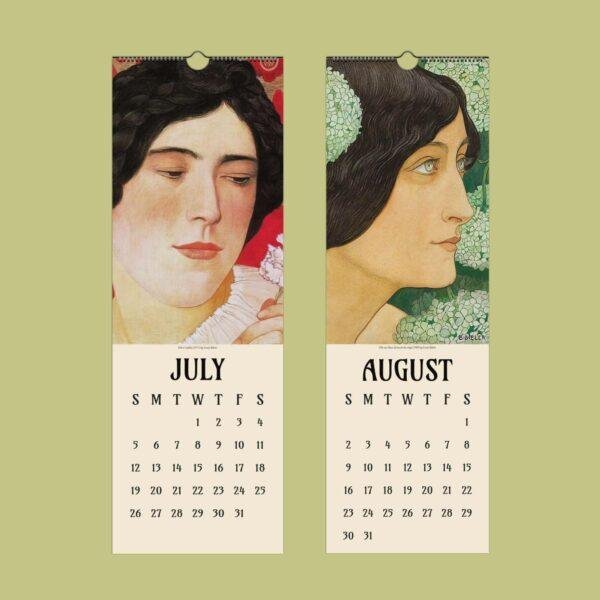 Art Nouveau Calendar – Ernest Biéler, Swiss Artist, Cultural Keepsake, Semi-Glossy Paper