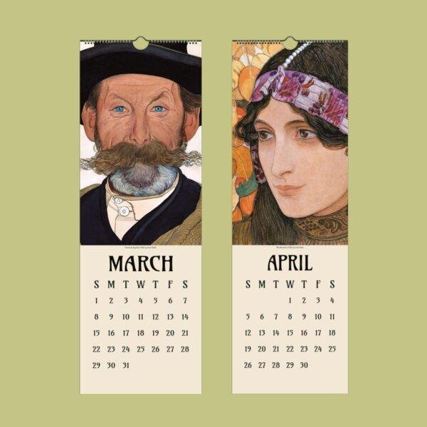Art Nouveau Calendar – Ernest Biéler, Swiss Artist, Cultural Keepsake, Semi-Glossy Paper