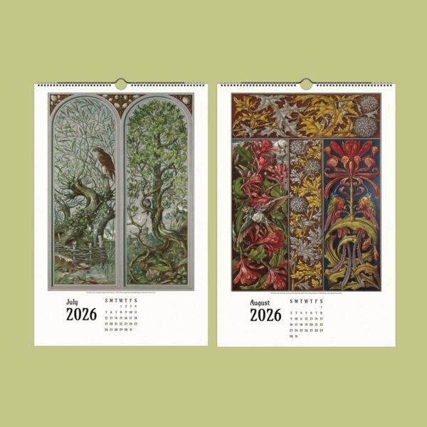 Décoration Murale Wall Calendar – Art Nouveau Artwork , Gift For Friend, Semi-Glossy Paper