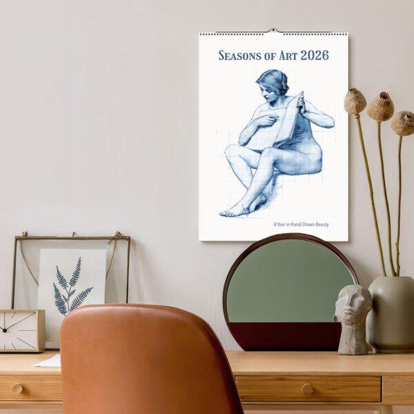 Seasons of Art Wall Calendar – Pencil Sketches, Drawing Studies, Semi-Glossy Paper