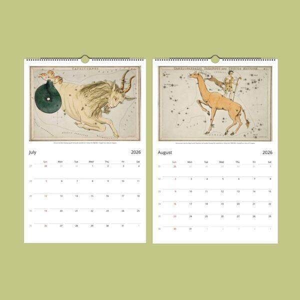 Sidney Hall Wall Calendar: Antique Constellation & Zodiac Sign Illustrations | Vintage Astronomy and Old World Maps | Unique Calendar Gift