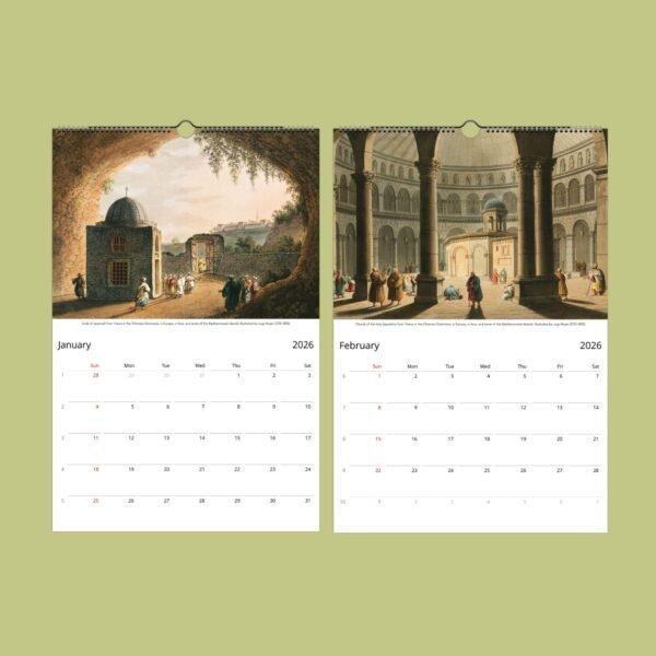 Ottoman Empire Art Wall Calendar – Mediterranean Style, Ancient Wonders, Italian Artist, Semi-Glossy Paper