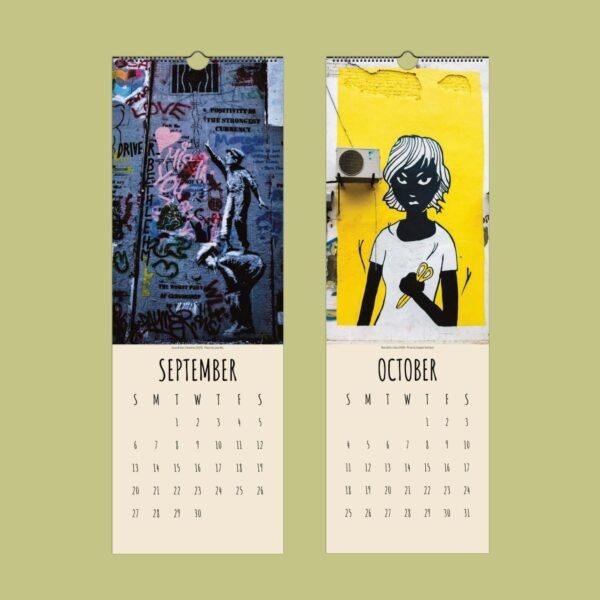 Street Art Calendar – Graffiti Painting, Urban Artist, Public Expression, Semi-Glossy Paper